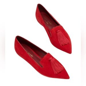 kate spade new york Adore Tassel Pointed-Toe Loafer Flats 7.5 New Deep Rubine